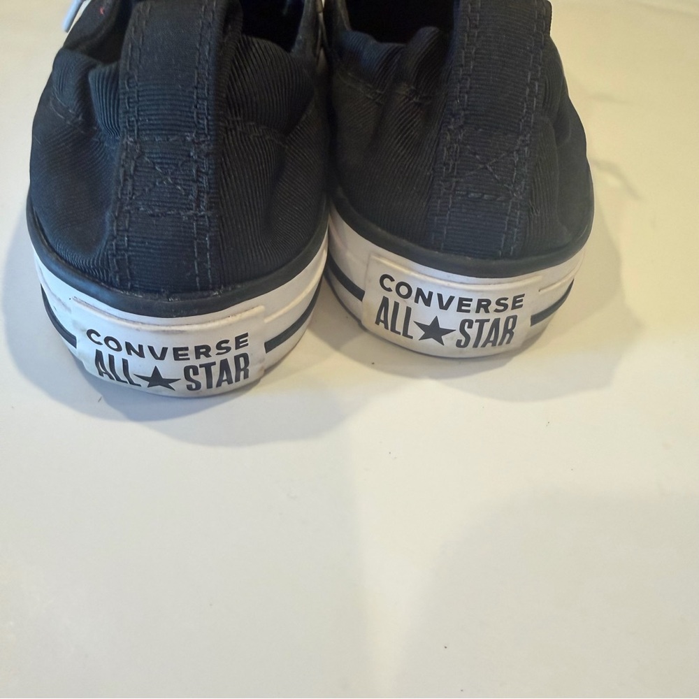 Converse Black and White Low-Top Canvas Sneakers Elastic Back Low Top Size 6 - Picture 5 of 6